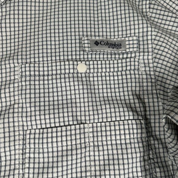 Auburn Tigers Columbia PFG Mens Medium Navy White Plaid Super Tamiami Button Up - Picture 3 of 8